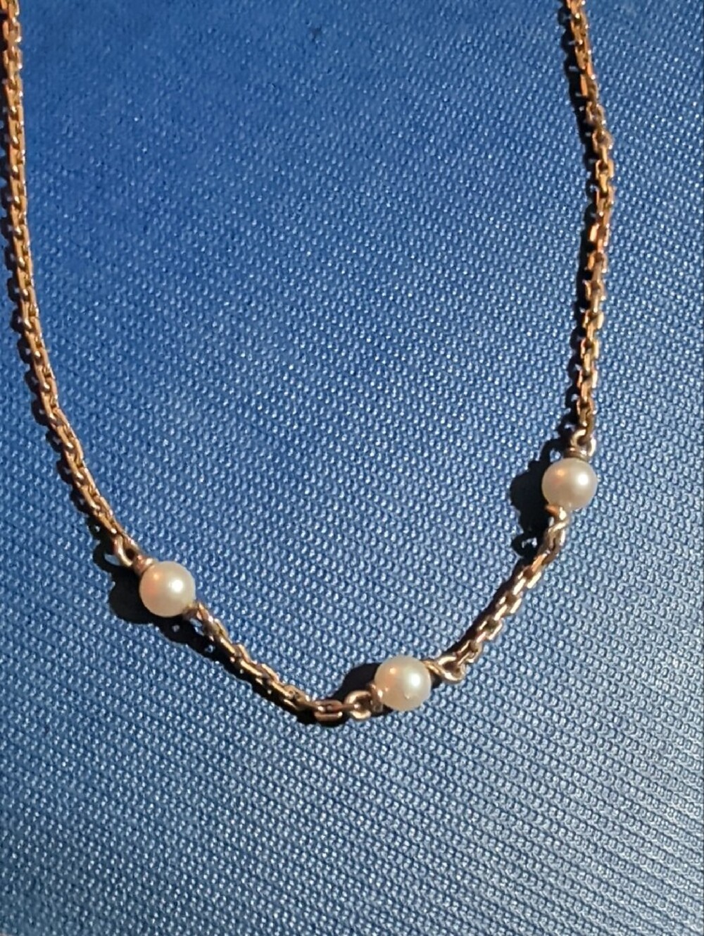 Delicate 12 KT GF Pearl Station Necklace - Women's Jewelry - Picture 2 of 7